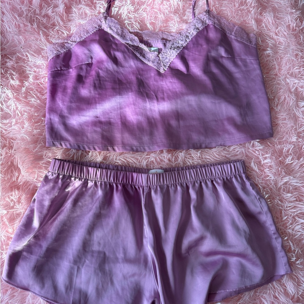 Purple Satin Sleepwear Set